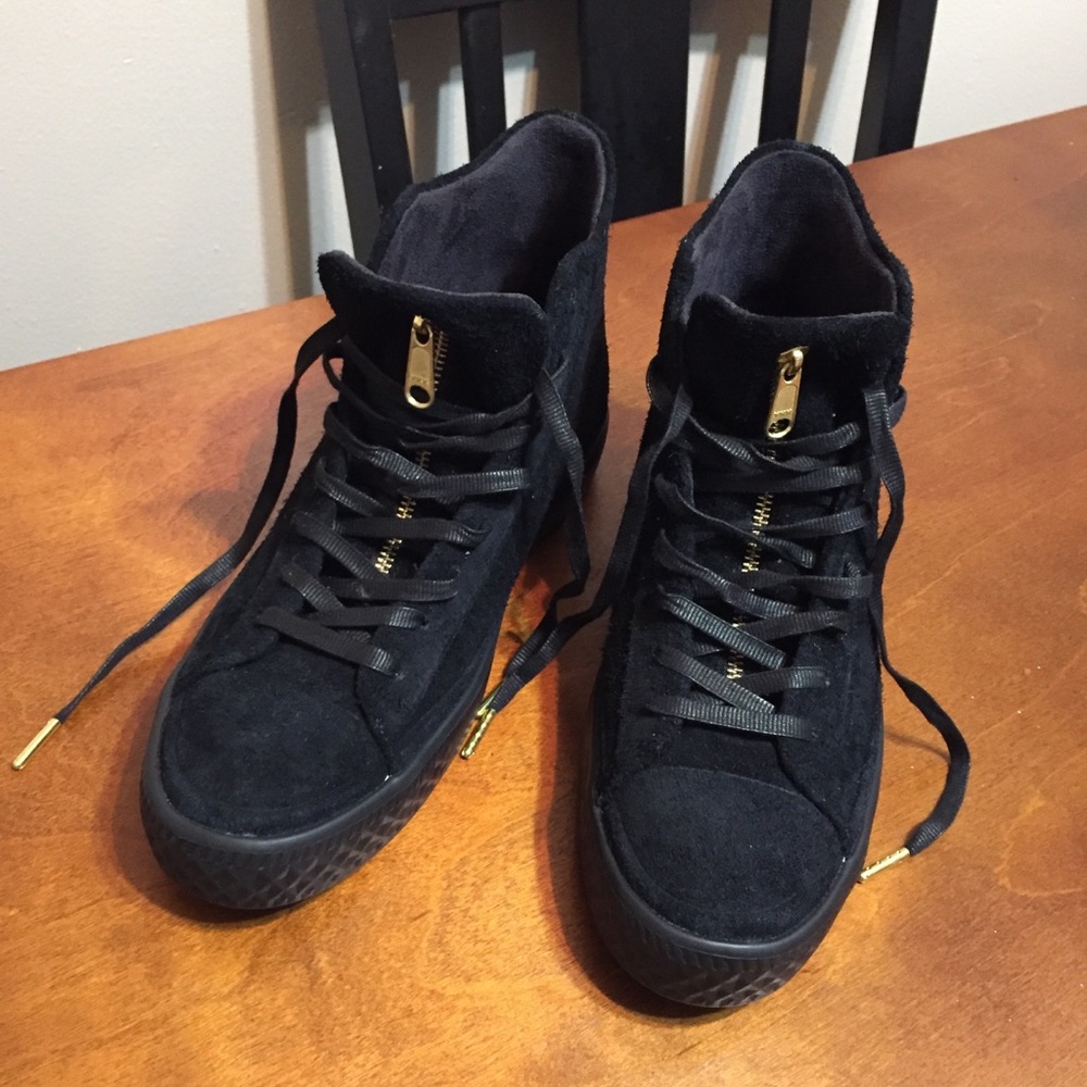 Converse all stars NWOT black suede w pockets - Picture 1 of 7